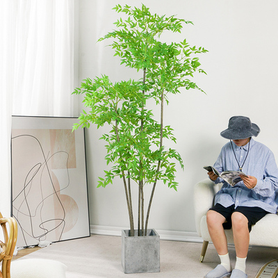 南天竹仿真绿植高端轻奢仿生植物大型室内装饰假花客厅盆栽摆件树