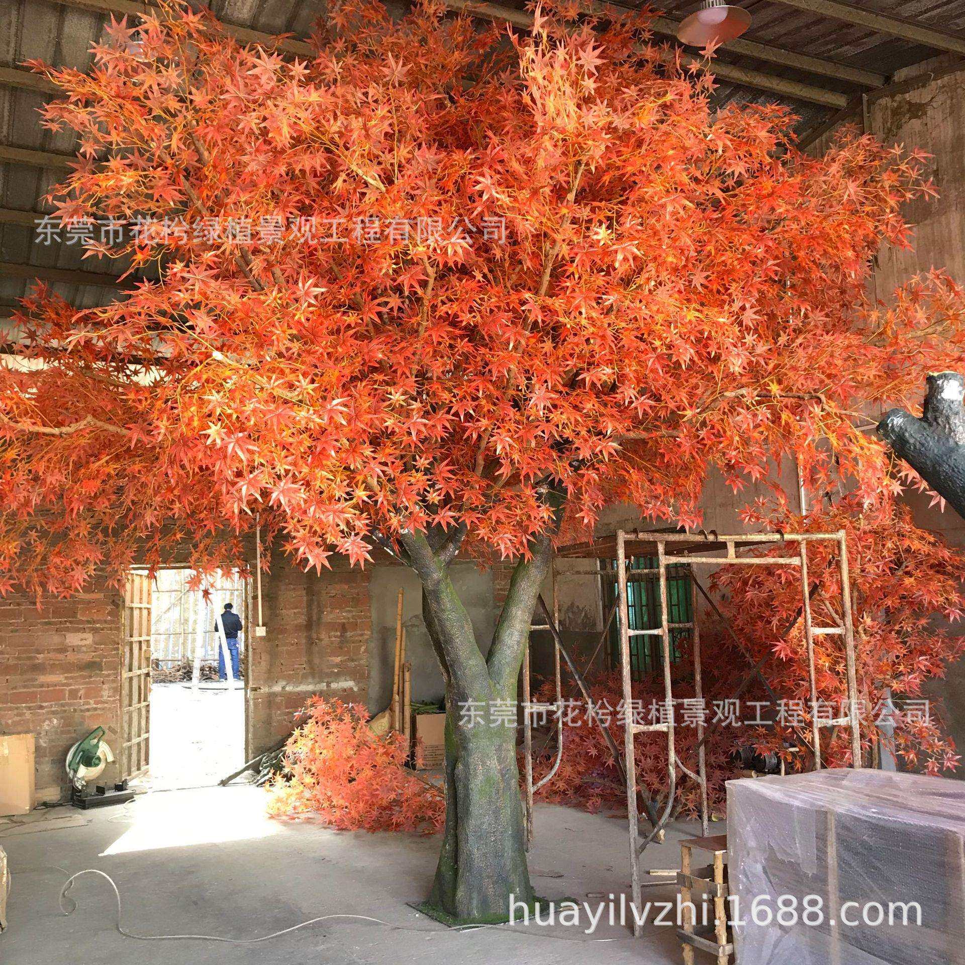 仿真枫树 红枫室内仿真树盆栽枫树叶枝绿植盆景仿真树厂家图片