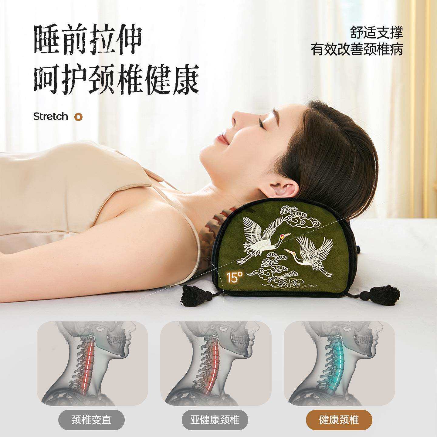 荞麦枕头多功能护颈枕助睡眠专用枕成人圆柱枕椅子靠背颈椎靠枕垫