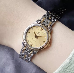 歐米茄碟飛18K黃金石英手表女士正品 424.20.24.60.58.001 9.8新