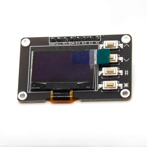 0.96寸OLED显示屏12864屏带矩阵四按键接口键盘IIC SSD1315/1306