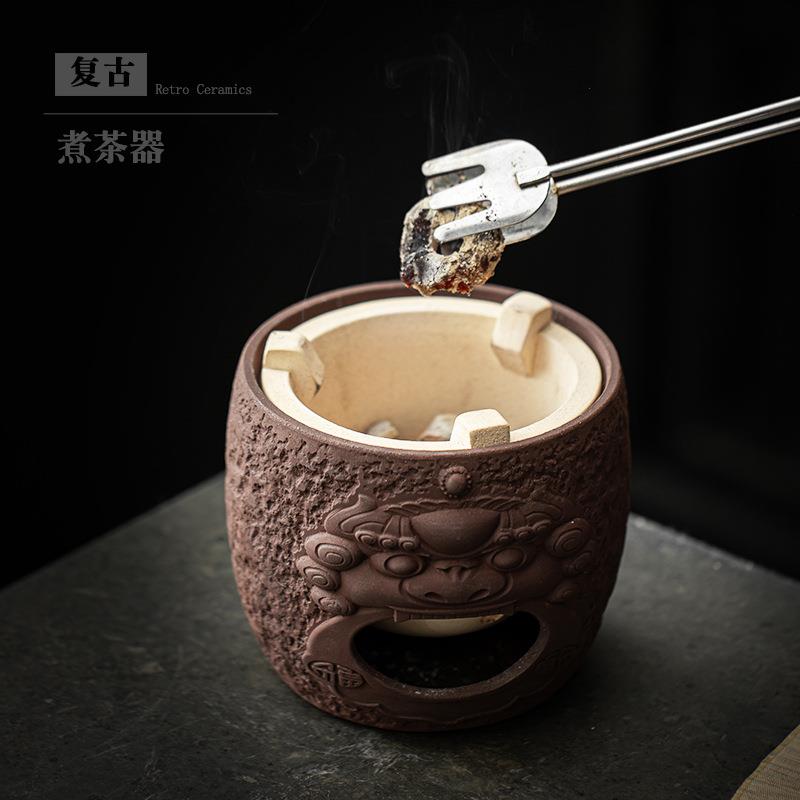 围炉煮茶复古碳炉煮器茶碳烤炉家套瓷装ZCTZ-221户外用小茶壶陶炭
