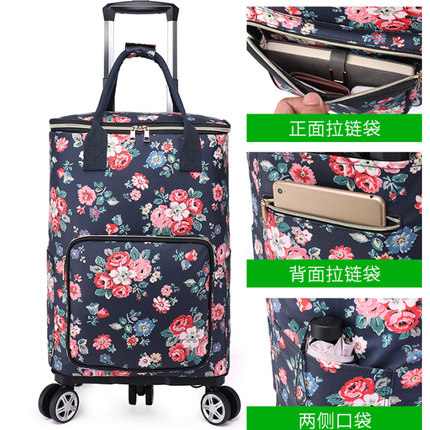 可折叠买菜小拉车家用老人便携手推拖车超市购物车拉杆外出行李包