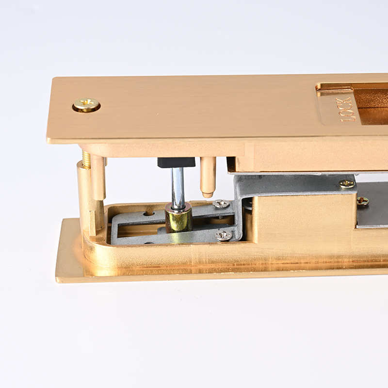 锌合金移门锁折叠门锁推拉锁落地门窗钩锁隐形锁日式锁上推下拉