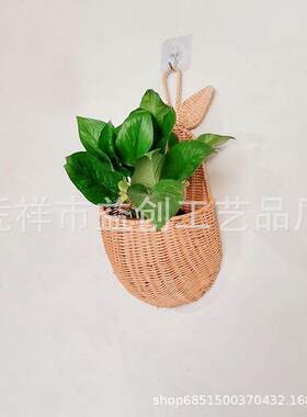 藤编挂式置物架浴室壁挂整理架厨房收纳置物架家装饰品摆件墙上