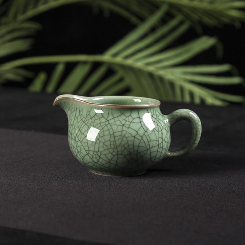 龙泉青瓷茶具功夫茶零配哥窑公道杯茶壶 陶瓷茶海分茶器公杯匀杯