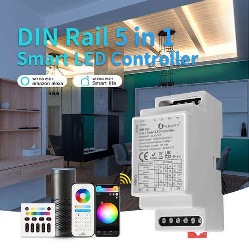 导轨五合一灯条控制器RGB RGBW CCT 2.4G灯带调光器ZIGBEE3.0