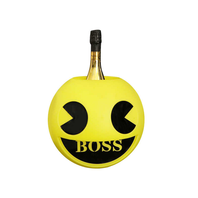 吃豆人冰桶发光圆形笑脸黄色卡通冰桶香槟桶出酒道具酒吧洋酒桶