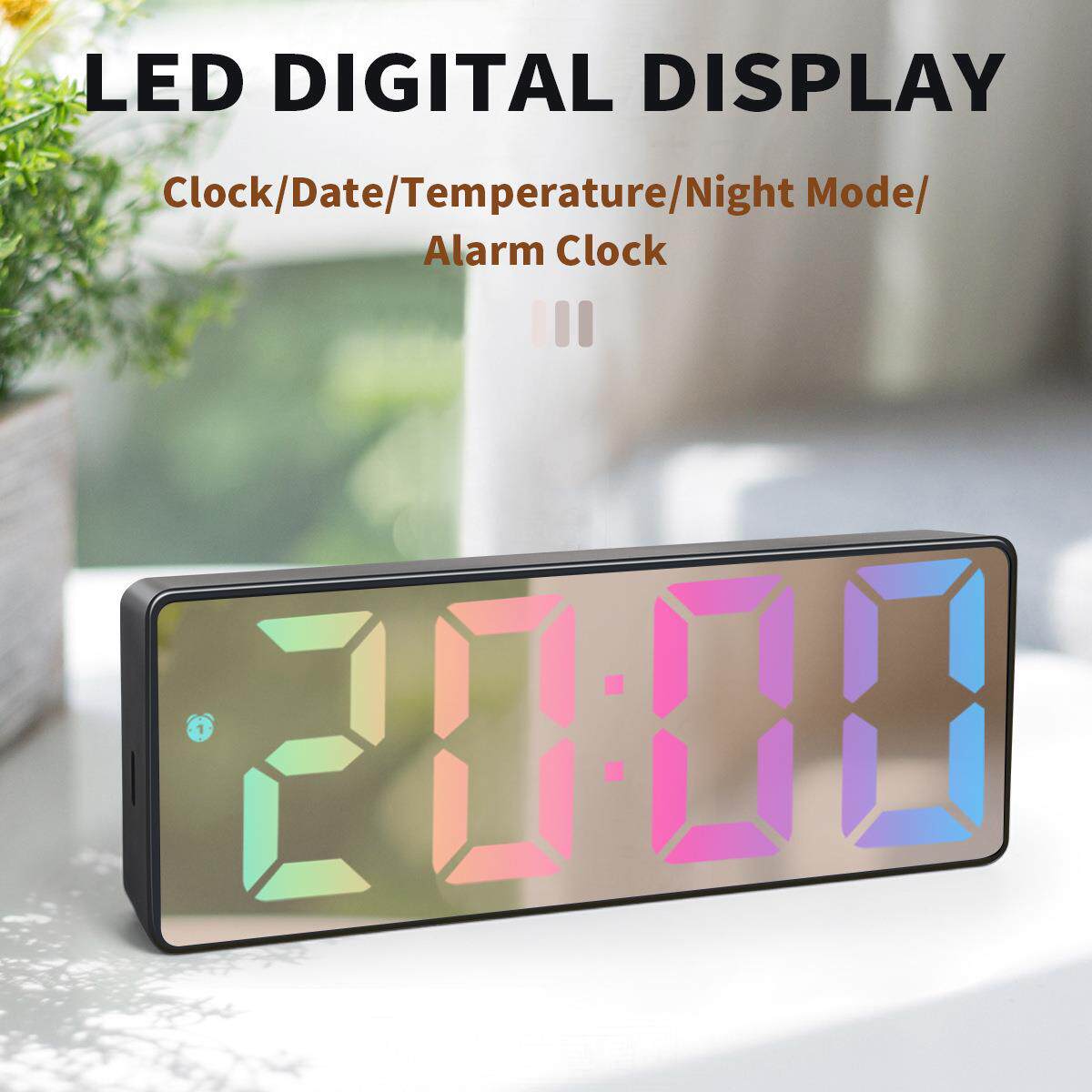 小闹钟桌面电子时钟LED夜光大屏静音时间显示器摆件数字台式钟表