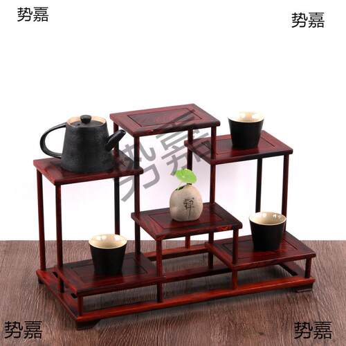 #红酸枝小博古架中式多宝阁紫砂壶茶具架盆景摆件榫卯结构实木架