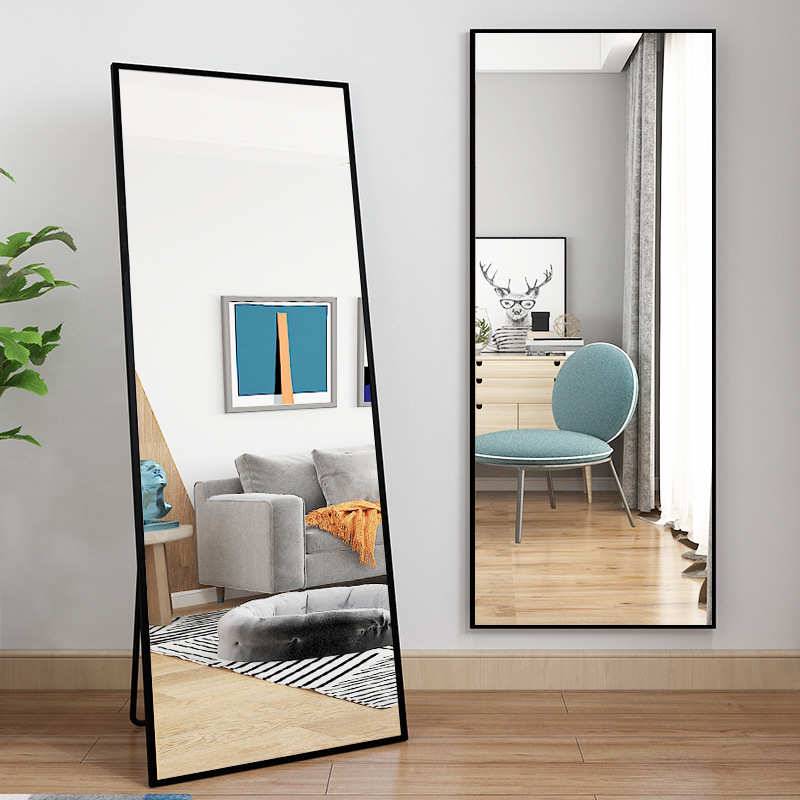 镜子全身穿衣镜家用少女卧室壁挂立体化妆试衣大落地镜立式 ins风