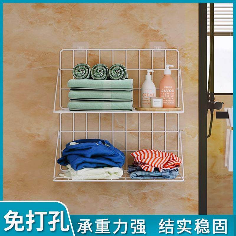 毛巾架卫生间免打孔浴巾架衣服挂架鞋架厕所洗澡间浴室架子置物架