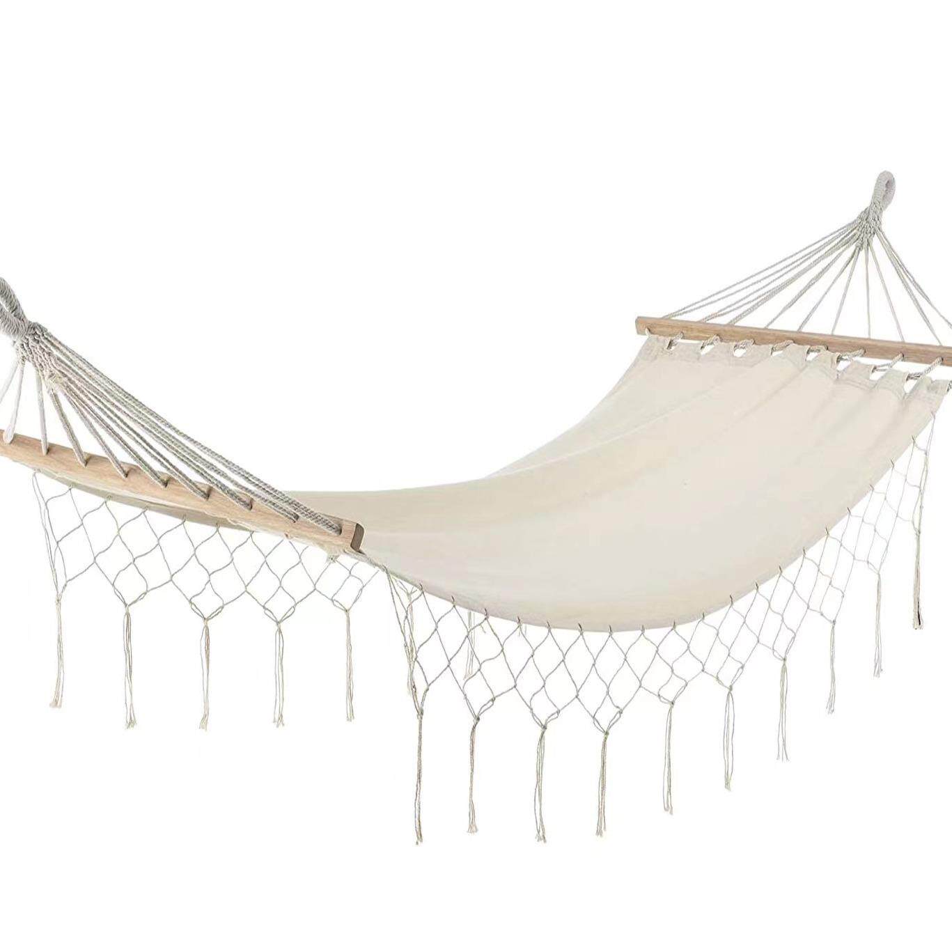 户外防侧翻帆布吊床弯木棍鸭嘴吊床宿舍秋千吊床双人加厚吊床