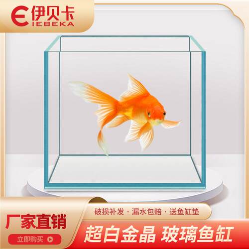 超白玻璃鱼缸金晶五线30×30方缸方形桌面中小型鱼缸正方形40方缸