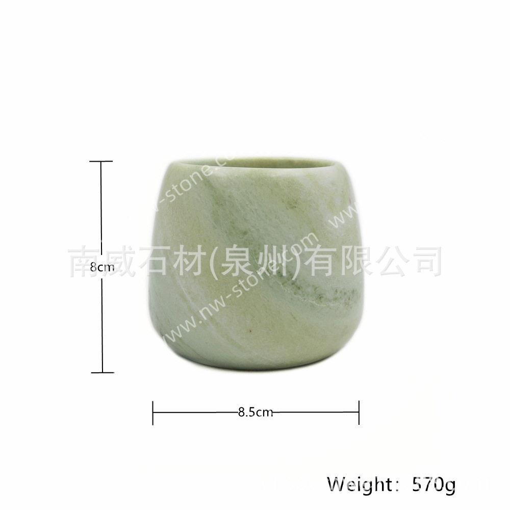 复古法式天然大理石蜡烛杯烛台空杯香氛杯笔筒收纳杯