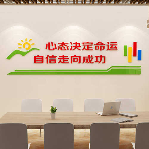 苏雷家饰创意心态3D立体墙贴画教室办公室励志标语企业文化墙装饰