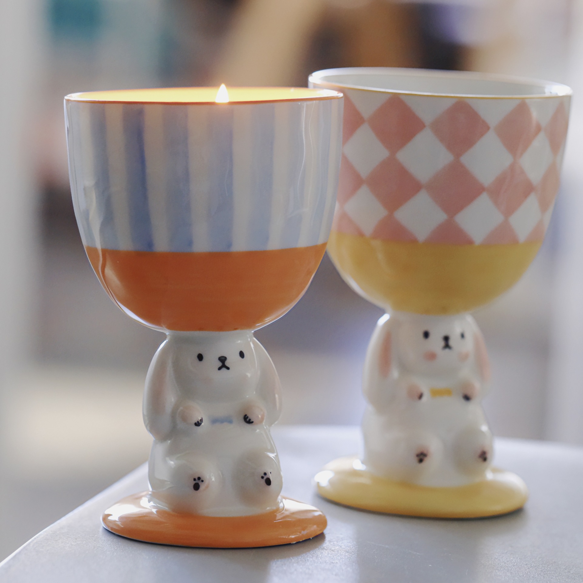 香薰蜡烛女生生日礼物兔子蜡片