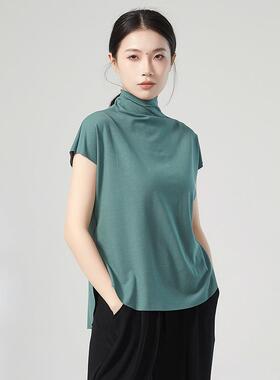 小高领女舞练功服人背心基础训练服上衣宽松无袖衫古典舞0412d