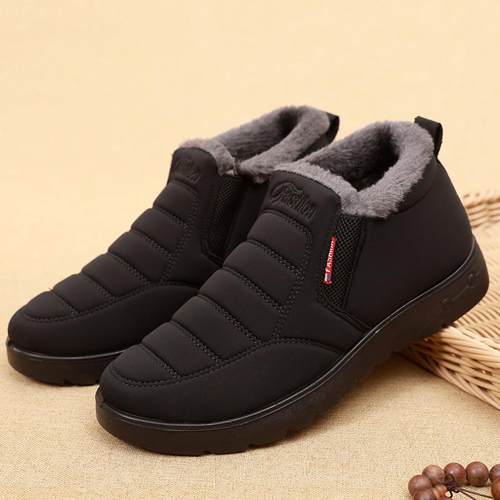 高档冬季防防滑老北京布鞋加绒保暖棉水轻中便男鞋软底老年老人爸