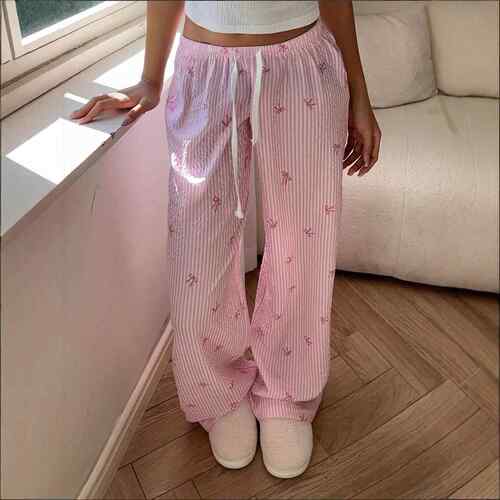 Casual Home Leisure Sleep Pants Straight Leg Design