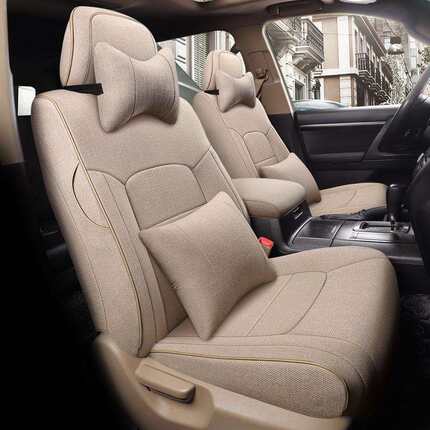 丰田兰德酷陆泽lc300坐垫四季专用座套全包亚麻布艺汽车七7座椅套