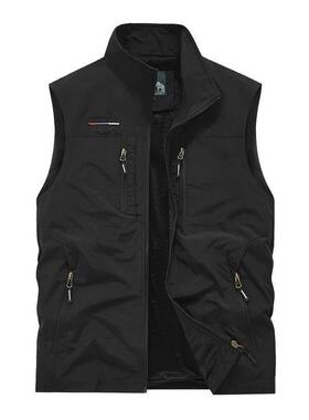N 14158 Men's Loose Vest with Multiple Pockets 马夹背心