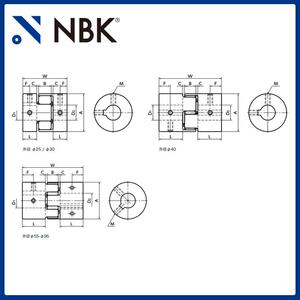 NBK MJC-95K-EGR铝合金夹持梅花型挠性联轴器定位螺丝高紧固扭矩