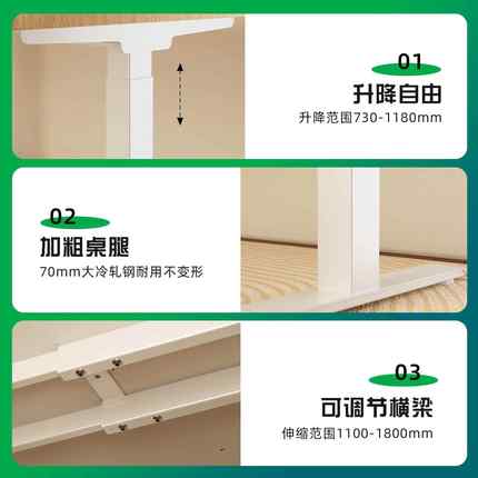 双电机脑电动降桌人体工学智能电升桌学习桌桌电竞529桌办公书桌