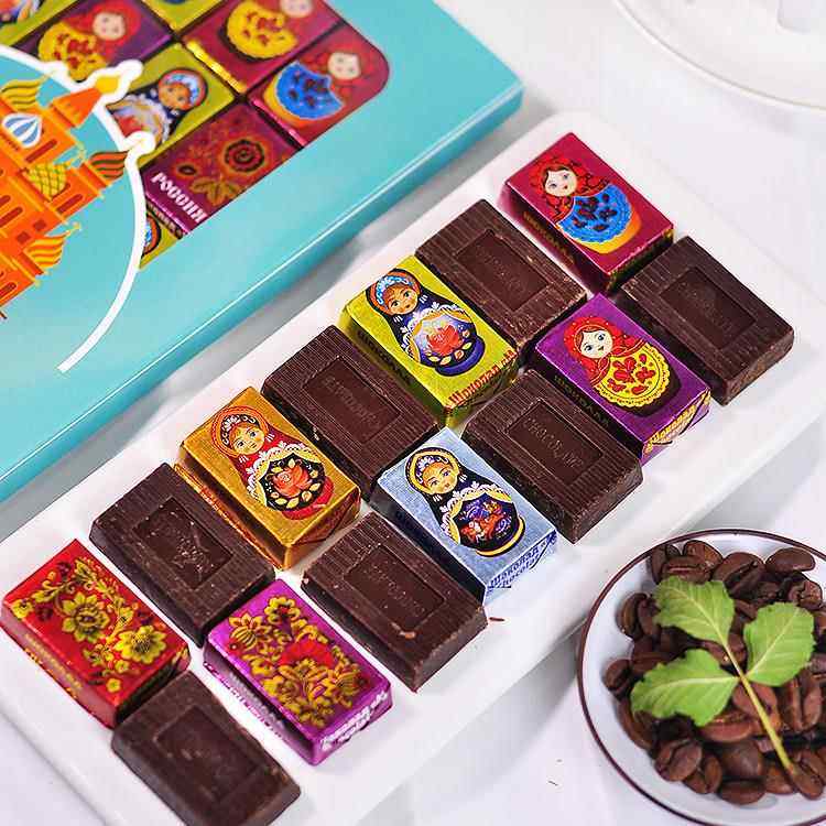 俄罗斯进口涅夫斯基巧克力迷你小块米娅俄风套娃夹心糖果礼盒喜糖
