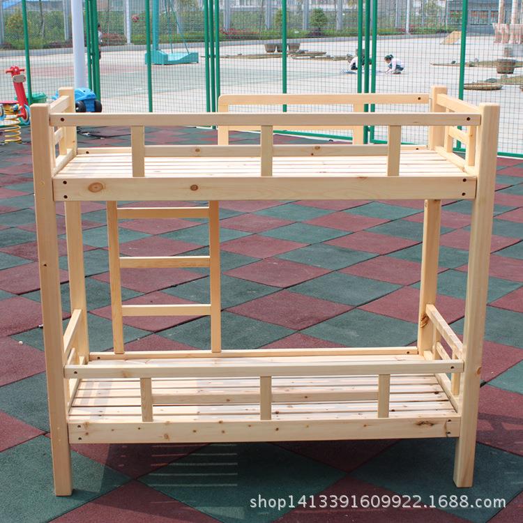 幼园午BZM睡松双层床儿实木上铺儿童早下教机构樟子双人床