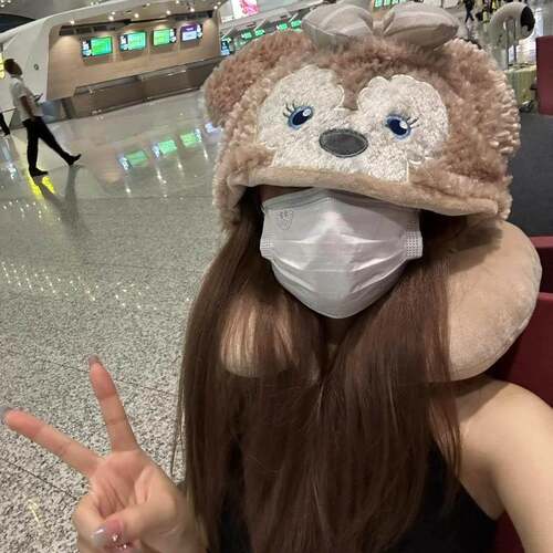 雪莉玫u型枕旅行枕可携式颈枕饼饼连帽飞机睡觉脖枕头办公室空调