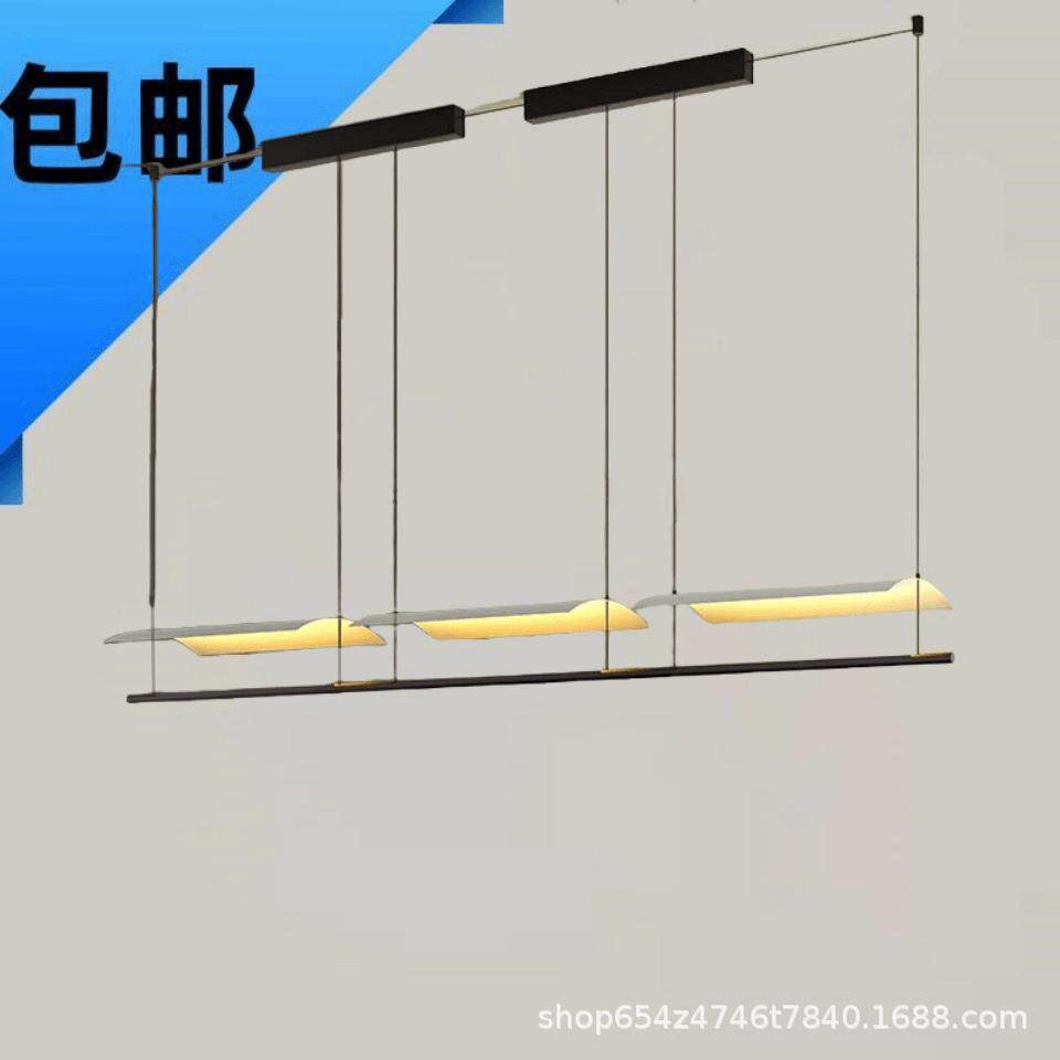 设计师餐厅创意吧台前台吊灯现代办公室简约艺术岛台瓦片长条吊灯