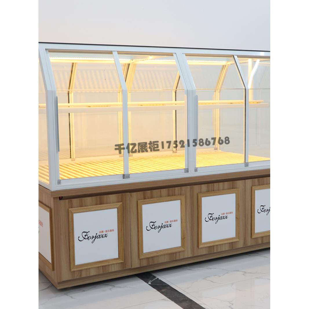 现货面包展示柜铁艺中岛边柜蛋糕模型柜面包店收银台餐盘柜定制