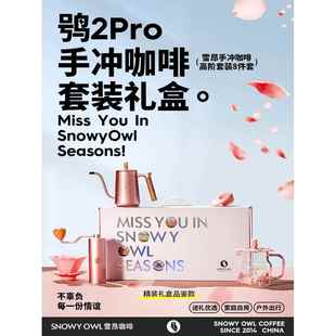 雪昂手冲咖啡套装 手磨手摇磨豆机手冲咖啡礼盒 v60滤杯手冲壶套装