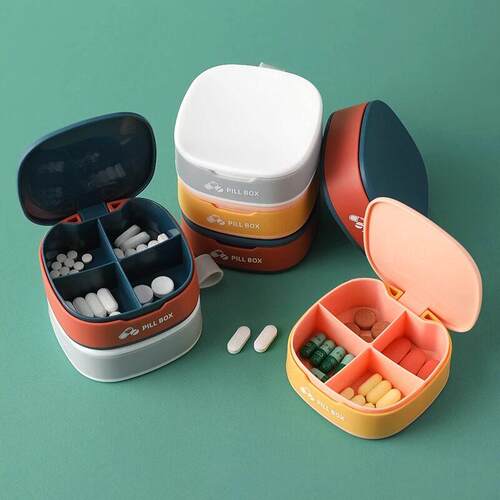 Portable Mini Pill Box with Compartments - Creative Travel M