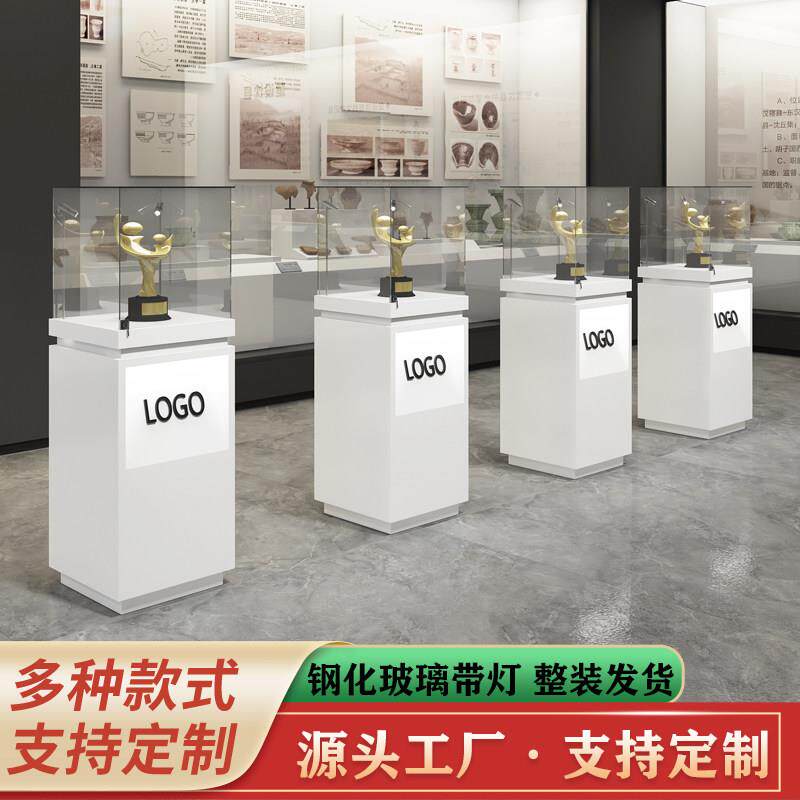 烤漆展示柜定制中岛陈列玻璃柜江西生产带射灯商业用展览展示柜