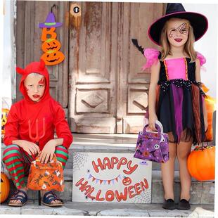 Non bag woven pumpkin party 万圣节Halloween tote candy