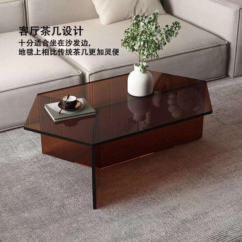 现货亚克力制品网红异形边几可移动小茶几简约角几透明亚克力桌子