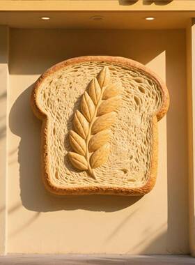 巨发型真面包mianb01挂壁仿雕塑光牛挂角包门头壁摆件大型可颂打