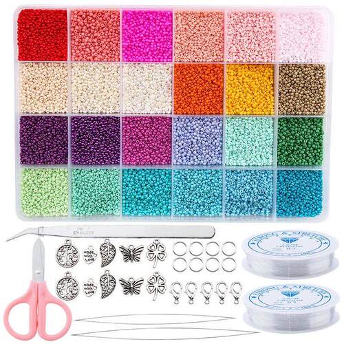 20000pcs Jewelry Making Kit Seed Beads Set 2mm Glass Beads S
