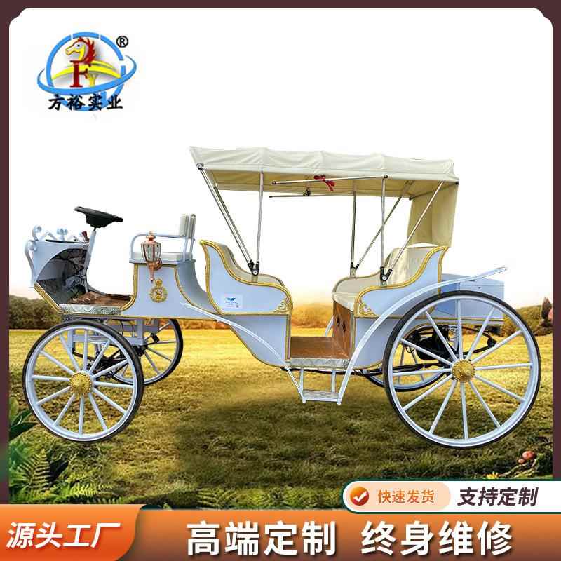 欧式观光马车电动景区马拉车户外婚礼摄影摆件旅游四轮马车