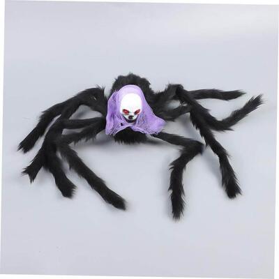 Halloween ghost head scary skull plush giant spider 75cm万圣