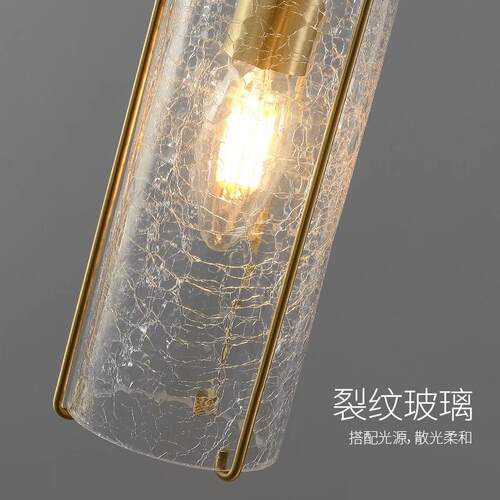 新款创意轻奢全铜饭厅餐桌吧台长条吊灯创意个性餐厅灯现代简约