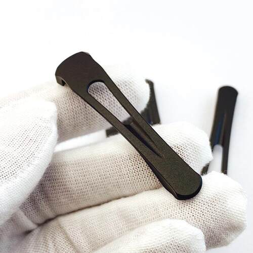 Spyderco蜘蛛C81钛合金夹子一体夹子钛合金蜘蛛刀C223背夹钛配件