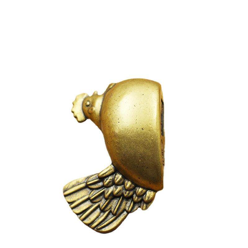 黄铜福鸡摆件印章黄铜金鸡铜摆件鸡你太美铜葫芦古玩纪念品手把件