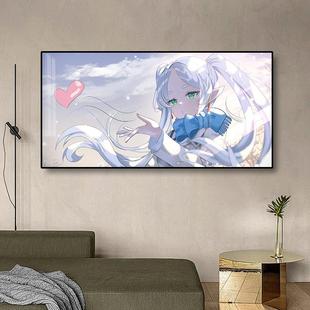 客厅背景墙发光挂画卧室床头壁画 饰画二次元 葬送 芙莉莲led灯装