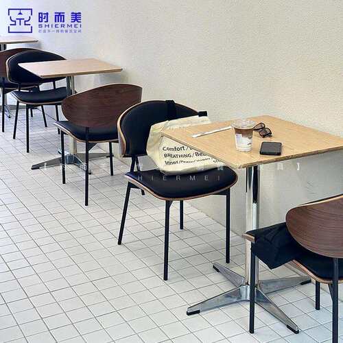 网红奶油风咖啡厅西餐厅桌椅组合奶茶甜品烘焙店休闲餐吧餐椅商用