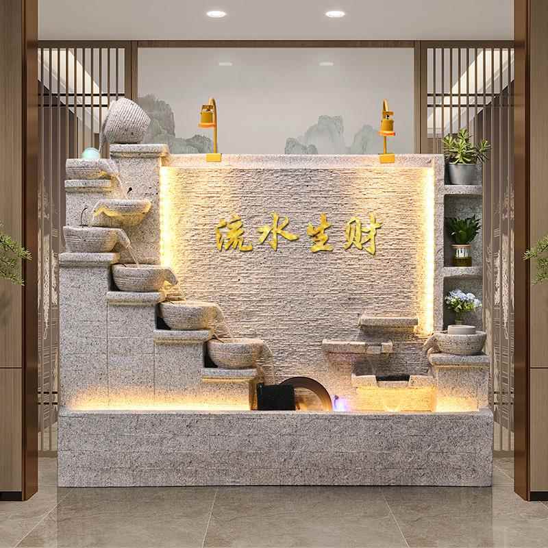 水幕墙流水屏风客厅办公室水景隔断入户玄关装饰流水帘循环水鱼缸