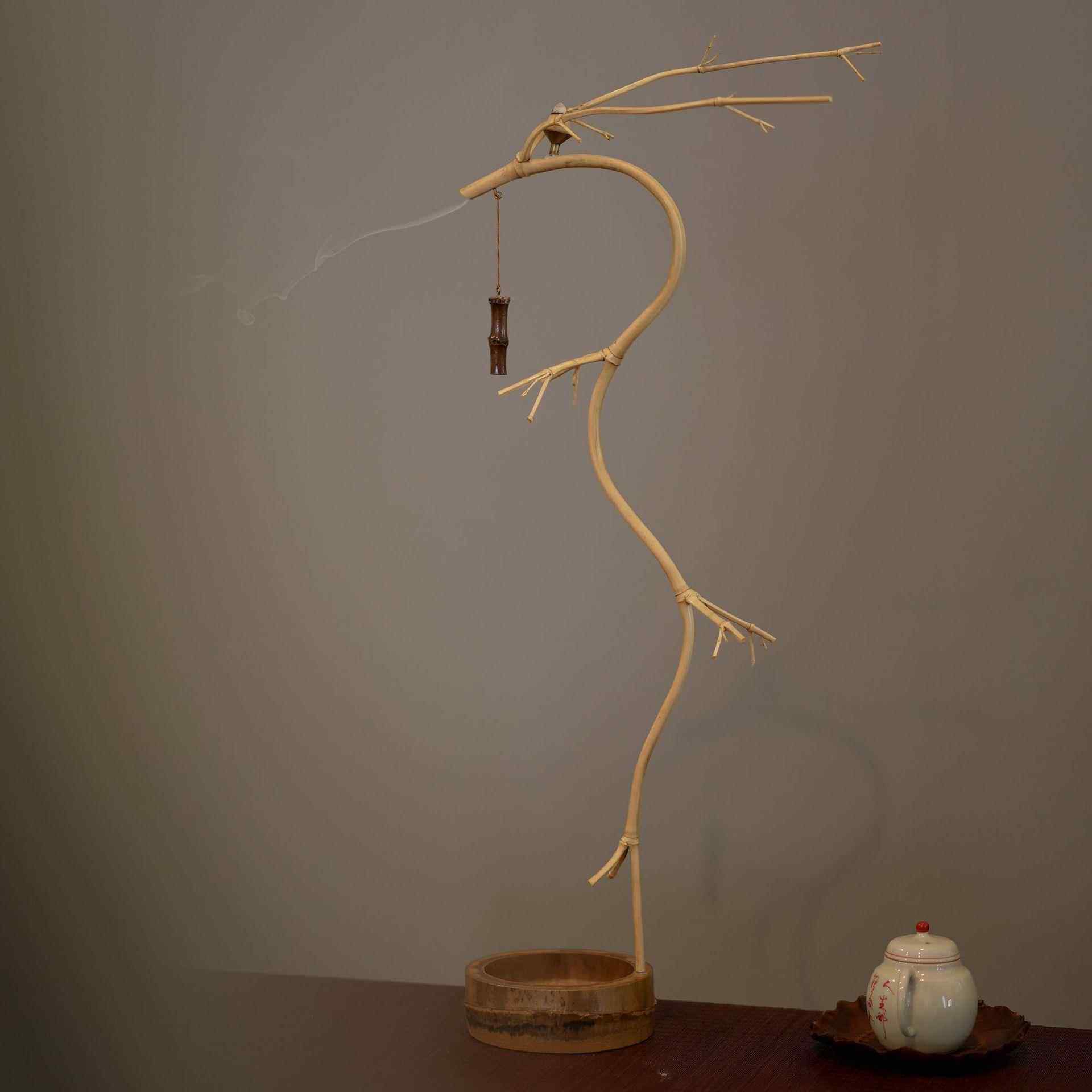 手工原生态竹制龙挂香 竹倒挂香座 线香香插 龙头香挂