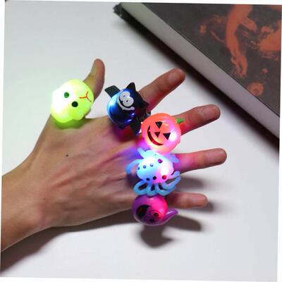 Halloween Day Night Glowing Ring Party Accessories Pumpkin L